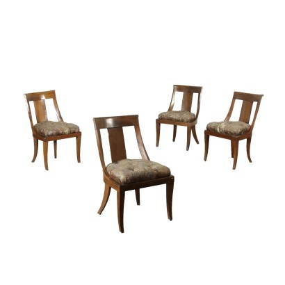 antique, chair, antique chairs, antique chair, antique Italian chair, antique chair, neoclassical chair, 19th century chair, Group of Four Gondola Rest Chairs