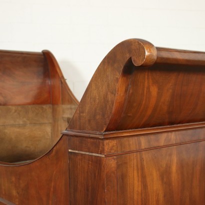 Liguarian Restoration Boat Bed Walnut Oak Italy 19th Century