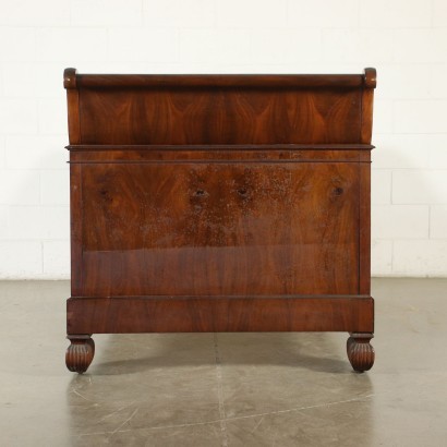 Liguarian Restoration Boat Bed Walnut Oak Italy 19th Century