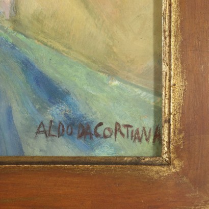 Aldo From Cortiana Oil On Plywood 20th Century