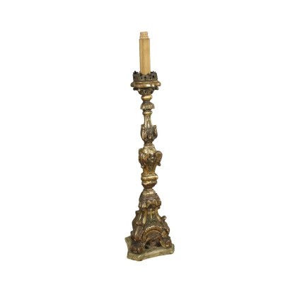 Barocker Kerzenhalter Holz - Italien XVIII Jhd