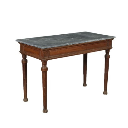 Console Néoclassique Lombarde Noyer Marbre - Italie XVIII Siècle