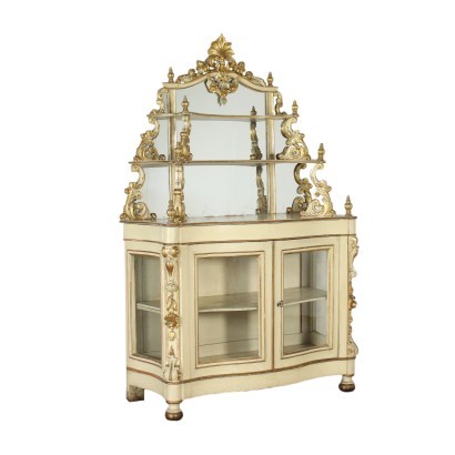 antiquariato, credenza, antiquariato credenza, credenza antica, credenza antica italiana, credenza di antiquariato, credenza neoclassica, credenza del 800,Credenza Luigi Filippo Laccata e Dorata