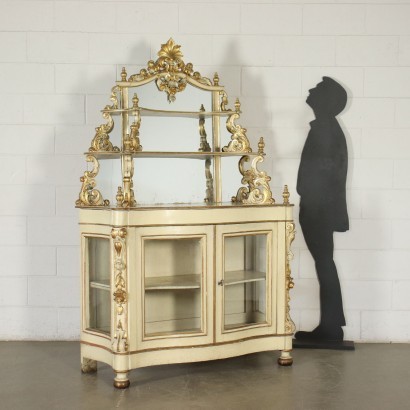 antique, sideboard, antique sideboard, antique sideboard, ancient Italian sideboard, antique sideboard, neoclassical sideboard, 19th century sideboard, Louis Filippo Lacquered and Golden Sideboard
