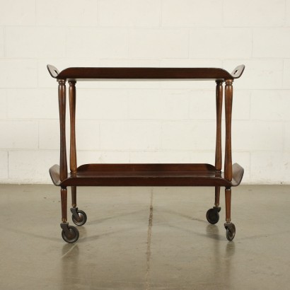 Service Trolley Walnut-Stained Veneer Italy 1950s