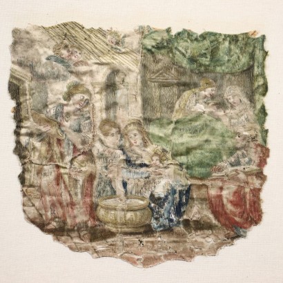 Fragment Of A Fabric Embroidery Italy 18th Century