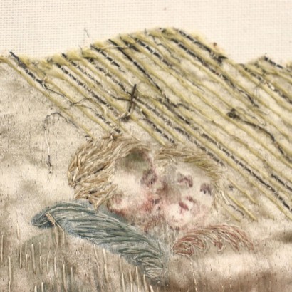 Fragment Of A Fabric Embroidery Italy 18th Century