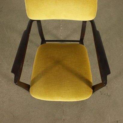 Group Of Four Chairs Edmondo Paluari Dassi Beech Foam Velvet Italy 60s