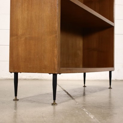 Bookcase Beech Veneer Metal Italy 1950s 1960s