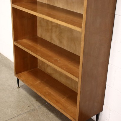 Bookcase Beech Veneer Metal Italy 1950s 1960s