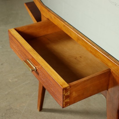 Console Mahogany Veneer Mirrored Glass Italy 1950s