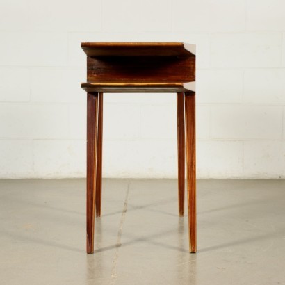 Console Mahogany Veneer Mirrored Glass Italy 1950s