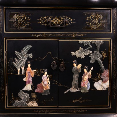 antiquités, table de chevet, table de chevet antique, table de chevet antique, table de chevet italienne antique, table de chevet antique, table de chevet néoclassique, table de chevet du 19ème siècle, Paire de tables de chevet de style Chinoiserie