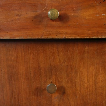 Table de Chevet Empire Piémontais Noyer Marbre - Italie XIX Siècle.