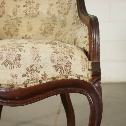 antiques, armchair, antiques armchairs, antique armchair, antique Italian armchair, antique armchair, neoclassical armchair, 19th century armchair, Louis Philippe enveloping armchair