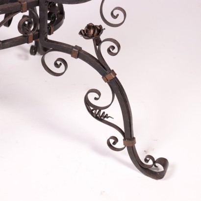 antiques, objects, antiques objects, ancient objects, ancient Italian objects, antiques objects, neoclassical objects, objects of the 19th century, Wrought Iron Trestle with Basin
