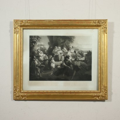Pair Of Frames and Etchings Italy Middle 19th Century