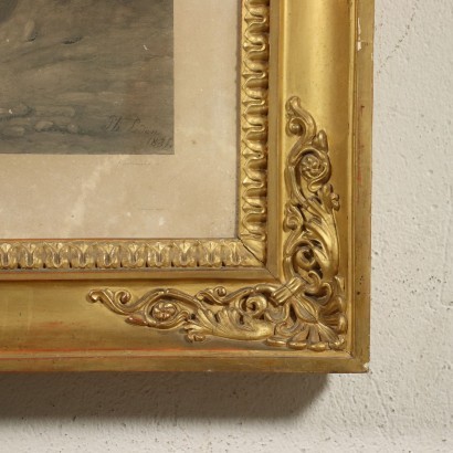 antique, mirror, antique mirror, antique mirror, antique Italian mirror, antique mirror, neoclassical mirror, mirror of the 19th century - antiques, frame, antique frame, antique frame, antique Italian frame, antique frame, neoclassical frame, 19th century frame, Pair of golden frames