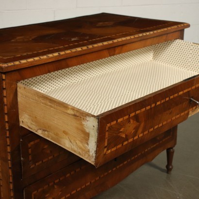 Commode Néoclassique Émilienne - Noyer Buis Italie XVIII Siècle