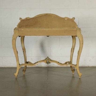 Console Style Rococo Marbre Rosé Bois Laqué - Italie XX Siècle