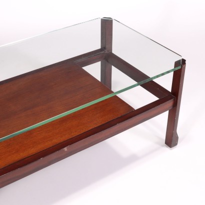 Coffee Table Stained Beech Glass Italy 1960s