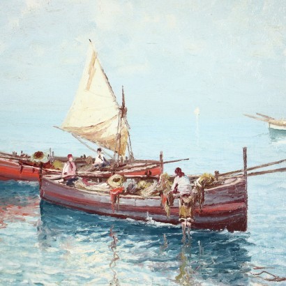 Marina avec des pêcheurs