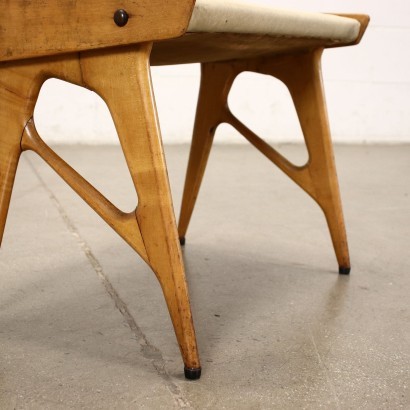 Stool Foam Leatherette Beech Italy 1950s