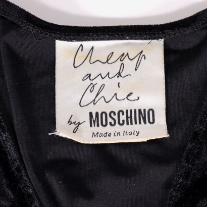 Body élégant, body en maille, body vintage, Moschino vintage, Body en velours Moschino vintage