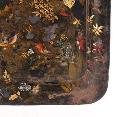 Big Lacquered Metal Tray Europe 19th Century
