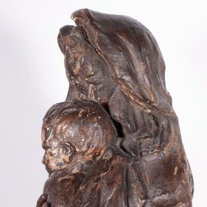 arte, arte italiana, pittura antica italiana,Terracotta Madonna con Bambino Toscana