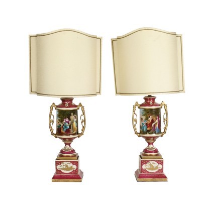 Paar Lampen Napoleon III Porzellan - Frankreich XIX Jhd