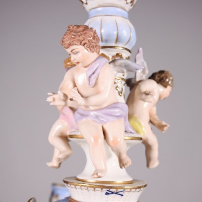 Lustre Capodimonte Argile Émaillée - Italie XX Siècle.