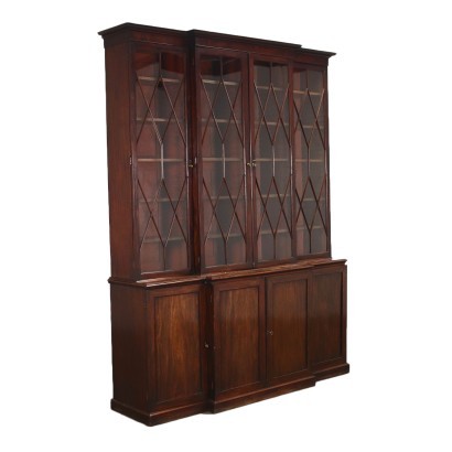 English Bookcase Mahogany Glass England 19th Century