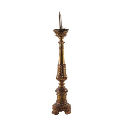 Torch Holder Gilded Wood Italy 19th Century