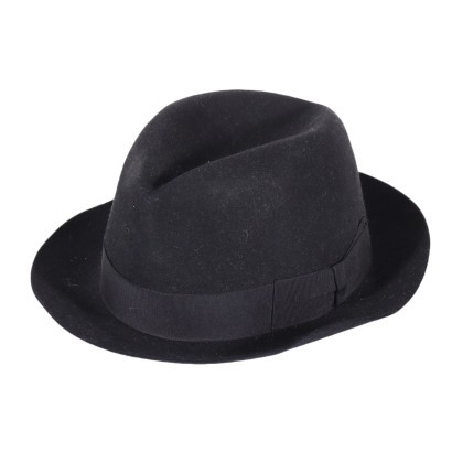 Cappello cilindro nero in feltro bambino, h10cm