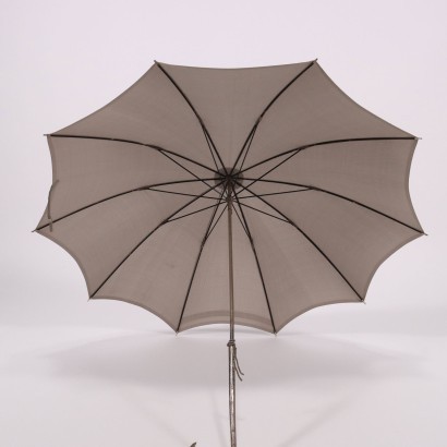 paraguas vintage, accesorios vintage, vintage italiano, paraguas vintage con mango plateado