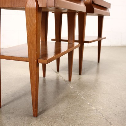 Bedside Tables Teak Veneer Italy 1960s