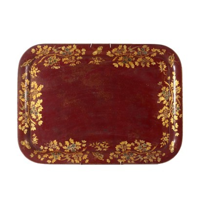 Large decorated metal tray
