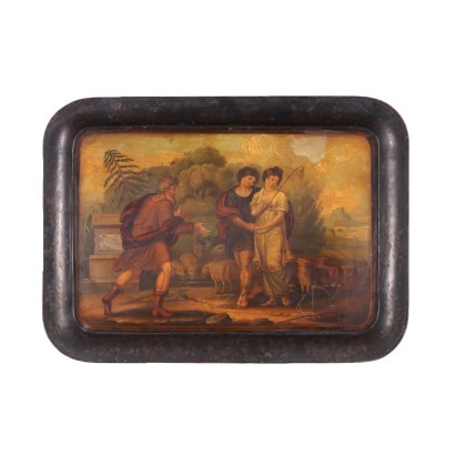 Big Painted Tray Iron Italy 19th Century