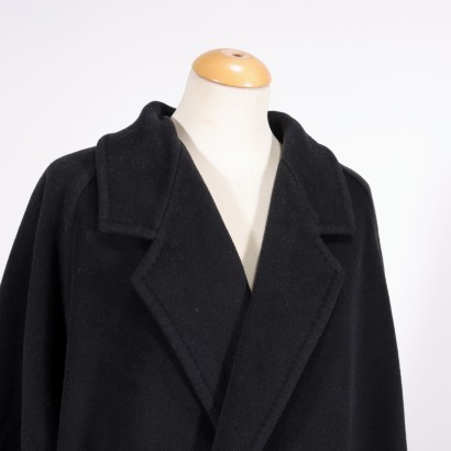 manteau vintage, manteau MaxMara, Italie vintage, laine et cachemire, manteau en laine, manteau noir Max Mara Vintage