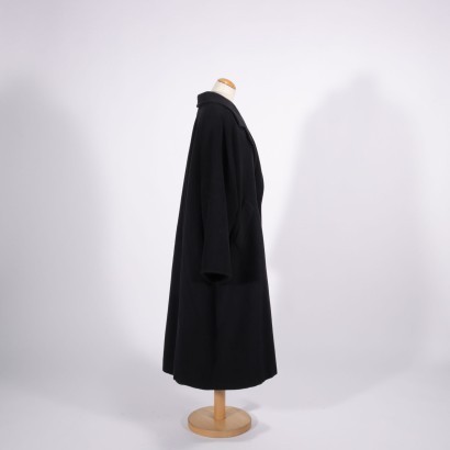 manteau vintage, manteau MaxMara, Italie vintage, laine et cachemire, manteau en laine, manteau noir Max Mara Vintage