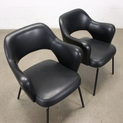 Pair of Chairs Metal Foam Skai Italy 1960s Italian Production