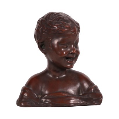 Buste d' Enfant Terre Cuite - Signa (Italie) Premier '900.