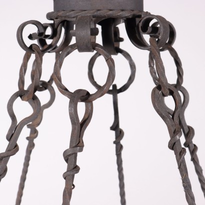 Wrought Iron Chandelier Italy 20th Century