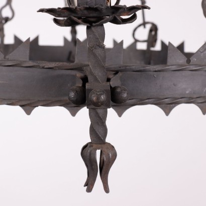 Wrought Iron Chandelier Italy 20th Century