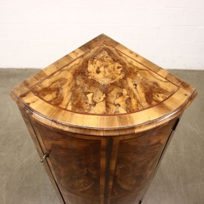 Corner Cabinet Walnut Burl Veneer Italy 20th Century