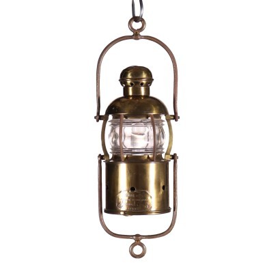 Boat Lantern Brass Glass France 20th Century