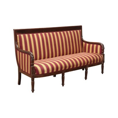 Restoration Sofa Mahogany Italy 19th Century