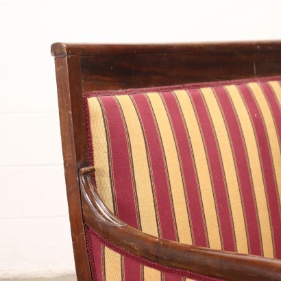 Restoration Sofa Mahogany Italy 19th Century