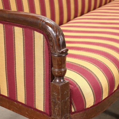 Restoration Sofa Mahogany Italy 19th Century